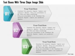 0914 business plan text boxes with three steps image slide powerpoint template