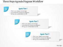 0914 business plan three steps agenda diagram workflow powerpoint presentation template