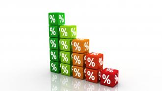 0914 colorful percent cubes finance image graphic stock photo
