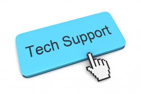 0914 computer cursor showing tech support stock photo