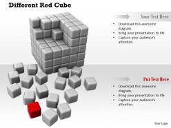 0914 cubes block and individual red cube teamwork ppt slide image graphics for powerpoint