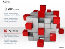 0914 cubes block with few red color cubes image graphics for powerpoint