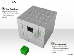 0914 cubes block with individual green cube ppt slide image graphics for powerpoint