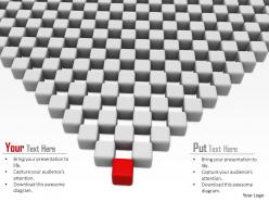 0914 cubes with individual red cube leadership concept ppt slide image graphics for powerpoint