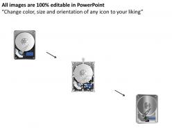 0914 detailed icons of open hard disk drive with platter and reader ppt slide