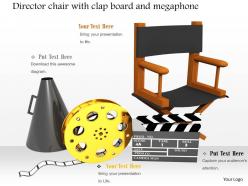 0914 Director Chair With Clap Board And Megaphone Image Graphics For PowerPoint