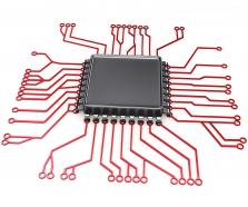 0914 electronic circuit board with processor stock photo