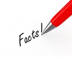 0914 facts text with red pen on white background stock photo