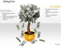 0914 falling currency note plant potted ppt slide image graphics for powerpoint
