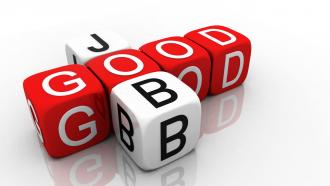0914 good job red white cubes image graphic stock photo
