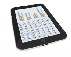 0914 graphs on tablet modern tools for financial planning stock photo