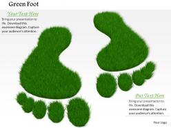 0914 green grass foot imprints ppt slide image graphics for powerpoint