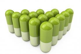 0914 green medical capsules for healthcare stock photo