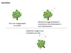 0914 green tree with dollar leaf ppt slide image graphics for powerpoint