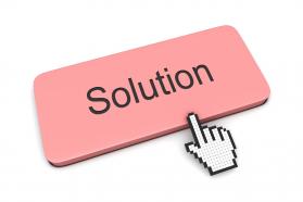 0914 hand icon cursor pointing at solution key stock photo
