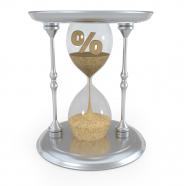 0914 Hourglass With Percent Symbol And Sand Inside Stock Photo