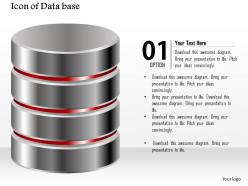 0914 icon of database with storage circular cylinders stacked on top of each other ppt slide