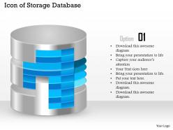 0914 icon of storage database with layers shown ppt slide