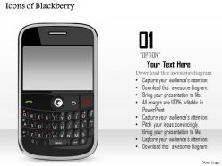 0914 icons of blackberry wireless mobile device with qwerty keyboard ppt slide