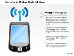 0914 illustration of a wirless mobile cell phone antenna with signals ppt slide