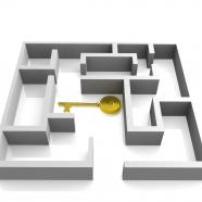0914 key in the labyrinth security solution image graphic stock photo
