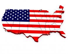 0914 Map Of Usa On White Background Stock Photo