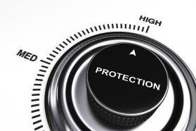 0914 meter displaying high level of protection stock photo