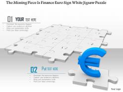 0914 missing puzzle piece having finance euro sign white jigsaw puzzle ppt slide image graphics for powerpoint