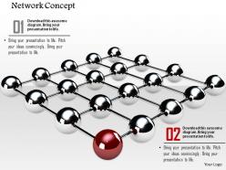 0914 network concept glossy grey balls one red ball ppt slide image graphics for powerpoint