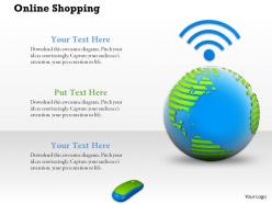 0914 online shopping concept with globe wi-fi signal mouse
