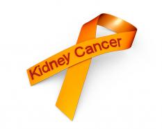 0914 orange ribbon for kidney cancer awareness stock photo