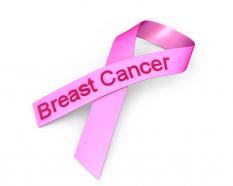 0914 pink ribbon for breast cancer awareness stock photo