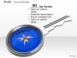 0914 Profit Key With Compass Meter Image Graphics For Powerpoint
