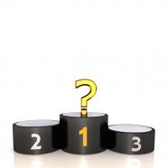 0914 question sign and podium on white background success image stock photo