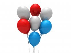 0914 red white and blue party balloons independence day theme image stock photo