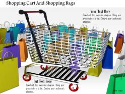 0914 Shopping Cart With Shopping Bags Image Graphics For Powerpoint