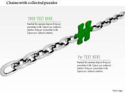 0914 silver chain with puzzle piece image graphics for powerpoint