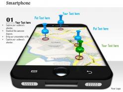 0914 smartphone location pins map ppt slide image graphics for powerpoint