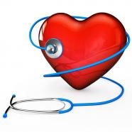 0914 stethoscope on red heart symbol for checking heartbeat stock photo