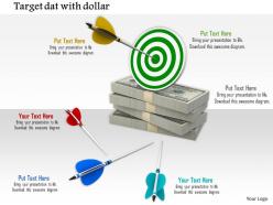 0914 target dart game with dollar bundle finance concept ppt slide image graphics for powerpoint