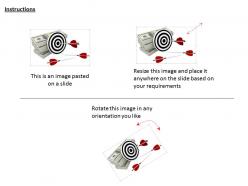 0914 target dart lying over dollar bundle ppt slide image graphics for powerpoint
