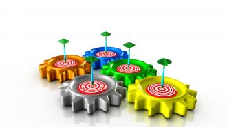 0914 target gear hit with dart pin image graphic stock photo