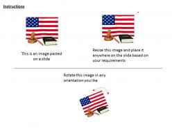 0914 usa flag with law book and judgment hammer image graphics for powerpoint