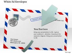 0914 white 3d envelope enclosed with arrow image graphics for powerpoint