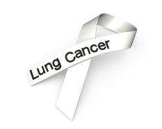0914 white ribbon for lung cancer awareness stock photo