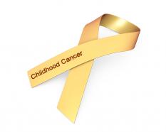 0914 yellow ribbon for childhood cancer awareness stock photo