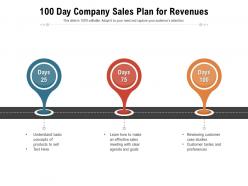 100 day company sales plan for revenues