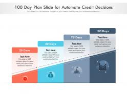 100 day plan slide for automate credit decisions infographic template