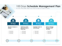 100 days schedule management plan