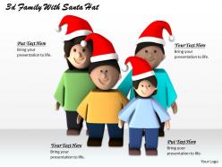 1013 3d family with santa hat ppt graphics icons powerpoint